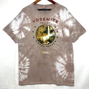 National Geographic Sierra‎ Nevada Yosemite Valley Large Tee Shirt Tie-Dye Beige